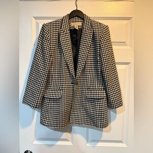 Apostrophe Black and White Houndstooth Blazer Size 10